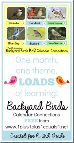 
                    
                        Backyard Birds K-2 Calendar Connections ~ FREE!
                    
                