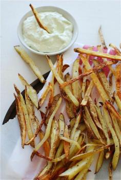 
                    
                        Baked French Fries with a Roasted Garlic Parmesan Dipping Sauce
                    
                