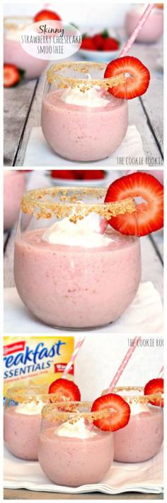 
                    
                        Skinny Strawberry Cheesecake Smoothie! Best way to start the day! (EASY) YUM! - The Cookie Rookie
                    
                