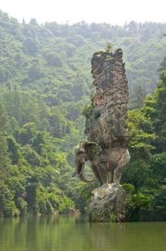 
                    
                        Elephant Rock sculpture, India.
                    
                