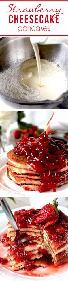 
                    
                        Easy Strawberry Cheesecake Pancakes = cheesecake filling + pancake dry ingredients + fresh strawberry syrup = cheesecake for breakfast! #cheesecake #pancakes #strawberry #strawberrypancakes
                    
                