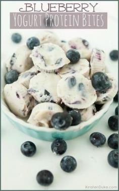 Blueberry Yogurt Bites - healthy and yummy snack perfect for summer. KristenDuke.com
