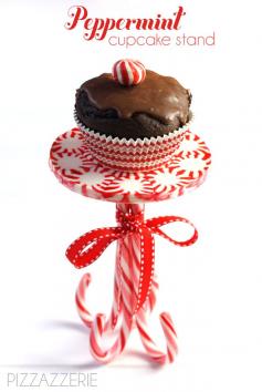 I am so doing this with my GS Troop for a Xmas Party !!!!!  Christmas  DIY  Tutorial  peppermint cupcake stand