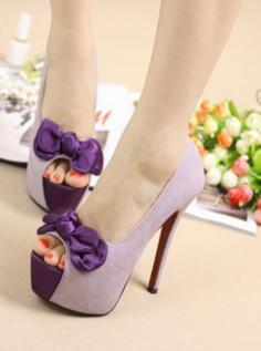Beautiful Bow Open Toe Queen Platform Wedding Stilettos High Heels.
