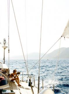 on the sea. (there is nothing like being on the ocean, to get that deep relaxation inside)