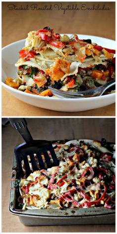 
                    
                        Stacked Roasted Vegetable Enchiladas
                    
                