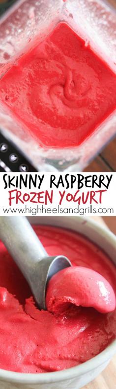 
                    
                        Skinny Raspberry Frozen Yogurt. Low-cal, sweetened with honey, and taste so good!
                    
                