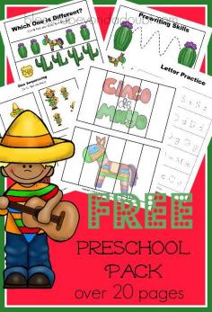 
                    
                        FREE Cinco de Mayo Preschool Pack! Very colorful and vibrant for homeschoolers, daycares, and preschools.
                    
                