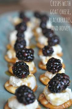 
                    
                        crisps + goat cheese + blackberries + honey #appetizers
                    
                