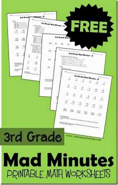 
                    
                        3rd grade math worksheets - You can use these 20 free printable worksheets for kids as worksheets or as a math game. These are great for practicing math over the summer or during the school year to achieve math fluency.
                    
                