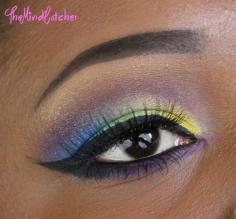 I used ColourPop Cosmetics eyeshadow in "Juicer" and "Ibiza" to create this look. Checkout my full review of their eyeshadows and swatches on dark skin on my blog post.