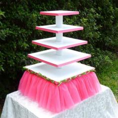 Ballerina Birthday Party 5 Tier Cupcake Tower With Tutu. $170.00, via Etsy.