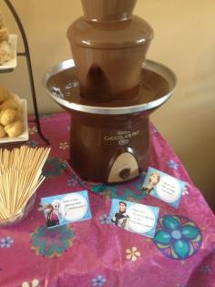 
                    
                        Chocolate fondue at a Frozen Birthday Party!  See more party ideas at CatchMyParty.com!
                    
                