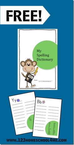 123 Homeschool 4 Me: Free! My Spelling Dictionary