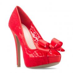 Analisa Red Lace Bow Heel