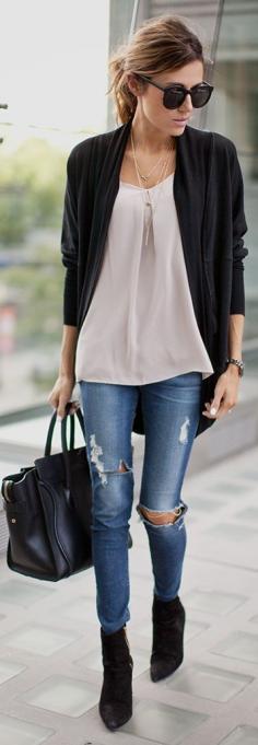 Minus the ripped jeans, @ChristySheehan (Blush Date-night Loose Chiffon Camisole by Hello Fashion)