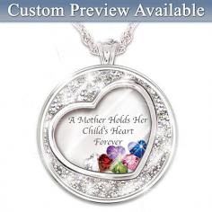 Personalized mother's pendant with child birthstones