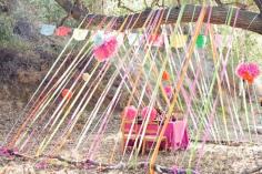 Ribbon Tent- cute and easy outdoor party decor