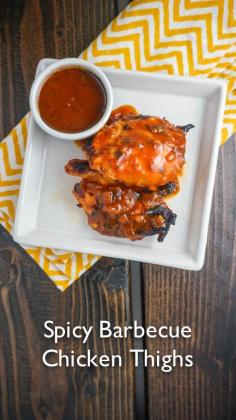 
                    
                        Delicious spicy barbecue chicken thighs that cook in just 10 minutes - 256 calories and 6 Weight Watchers PointsPlus
                    
                
