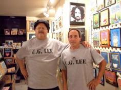 
                    
                        This is the start of a long list of U.G.LEE T -Shirts. These were printed to start piquing interest of onlookers. I also have him sculpted on a few signs. Me and my good friend Jim Pescatore are going to start this business venture together.
                    
                