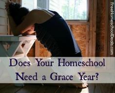 Does Your Homeschool Need a Grace Year?   Taking a step back from academics to focus on a baby, or an ill family member, or to work together to pack up and move is okay.