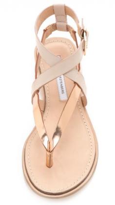 Nude and rose gold Diane von Furstenberg Wedge Sandals