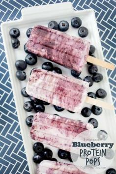 
                    
                        3 ingredient Blueberry Protein Pops recipe, the perfect frozen summer treat!
                    
                