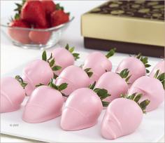 Pink Chocolate Dipped Strawberries.. Baby shower