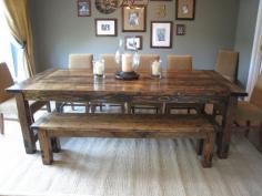 awesome DIY farmhouse table with extensions. I've alwayyyyys wanted a kitchen table like this.  would love a longer table than the one we currently have!