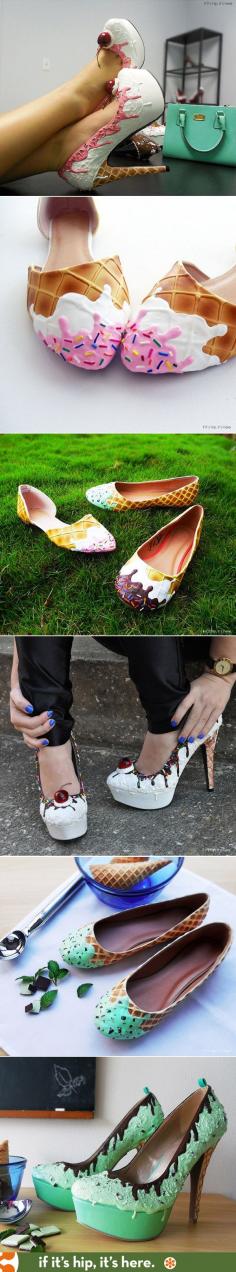 You scream, I scream, we all scream for these awesome Ice Cream Shoes! http://www.ifitshipitshere.com/wearable-confections-shoe-bakery-will-give-sugar-high/