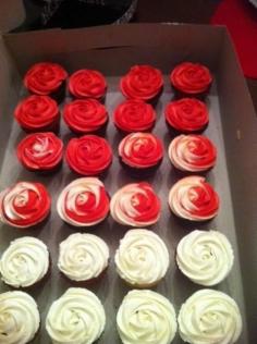 red velvet rose cupcakes