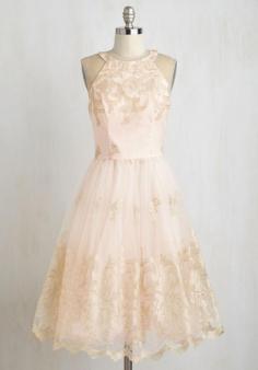 
                    
                        Eloquent Admirer Dress by Chi Chi London - Long, Knit, Tulle, Blush, Solid, Embroidery, Special Occasion, Fit & Flare, Sleeveless, Gold, Prom, Party, Homecoming, Fairytale, Pastel, Better
                    
                