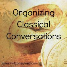 5-day series on organizing for Classical Conversations.  Great idea for creating a notebook.