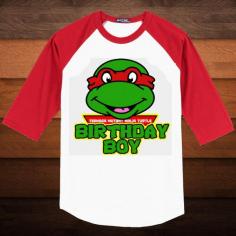 
                    
                        Birthday Boy TMNT - Baseball Shirt - Pick Mask Color and Sleeve Color. $18.00, via Etsy.
                    
                
