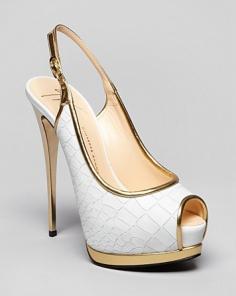 white peep toe heel with rhinestone - Google Search