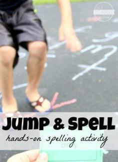 
                    
                        Jump & Spell - What a FUN hands on spelling activity for elementary age kids in kindergarten, 1st grade, 2nd grade, 3rd grade, and 4th grade). Perfect for homeschool, homework, and summer learning for kids.
                    
                