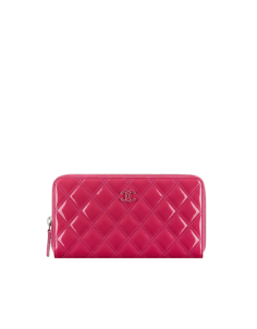 Patent calfskin zip wallet, with... - CHANEL