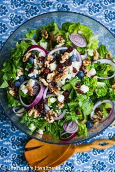 Blueberry Cranberry Walnut Aged Goat Cheese Salad Recipe