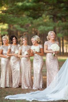 Badgley Mischka Rose Gold bridesmaid Dress