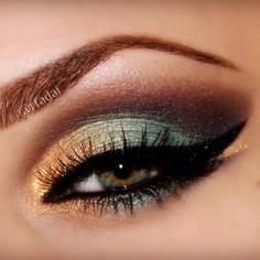 gold and green eyeshadow