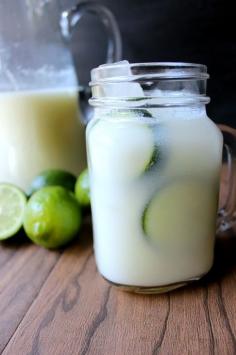 Brazilian Lemonade - this is one of the best drinks you will ever try in your entire life. Hands down.6 cups cold water  1 cup sugar  4 limes  6 tablespoons sweetened condensed milk