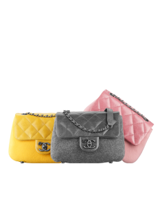 Calfskin and felt flap bag embellished... - CHANEL