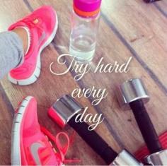 Try hard every day #fitness #weightloss #motivation #quote