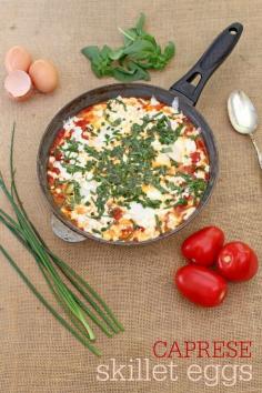 
                    
                        Caprese Skillet Eggs, Perfect Recipe For Breakfast Or Dinner!
                    
                