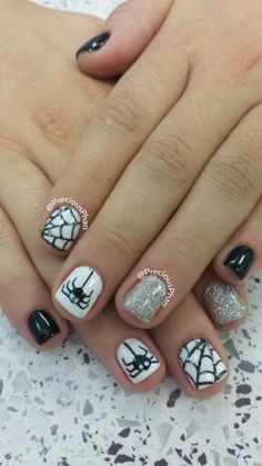 Spider web nail art design! A really fun thing to do when you are bored #ilovethese
