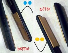 Clean your flat iron with baking soda & hydrogen peroxide paste.  I need to remember this I am sure it works with cruling irons to