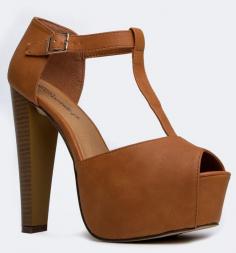 
                    
                        Breckelles Women's BRINA Peep Toe High Heel T-Strap Platform Sandals
                    
                