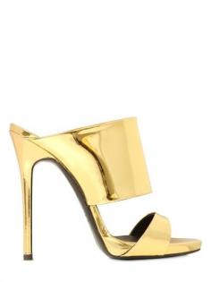 Giuseppe Zanotti gold mirror leather mules