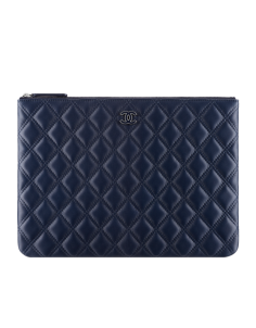 Lambskin zip case, with double... - CHANEL