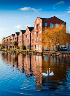 Dublin, Ireland's picturesque Grand Canal.